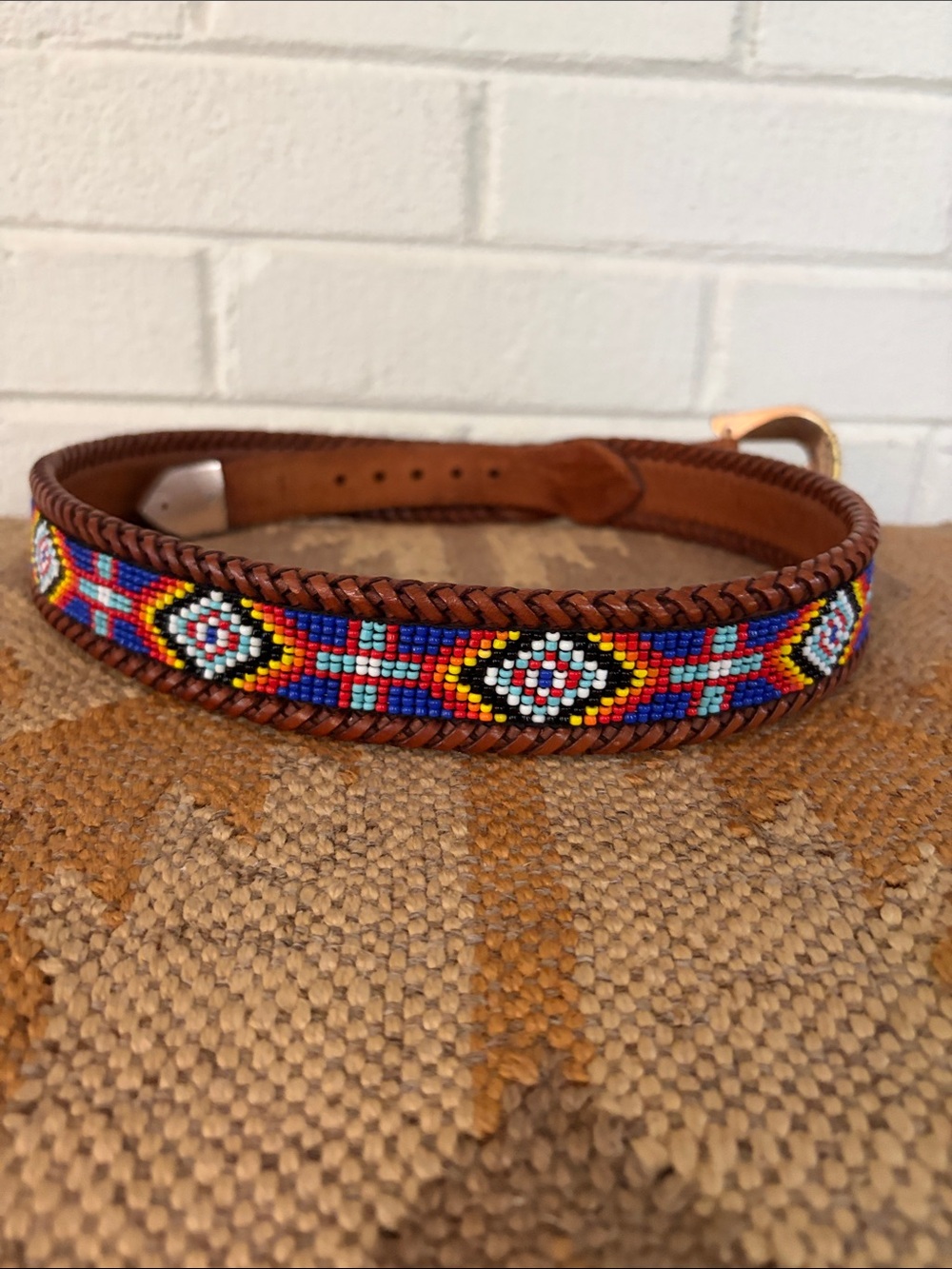 Vintage beaded L.L. Bean belt